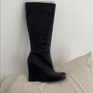 Black knee high 9.5 (US) 5” heel leather boots